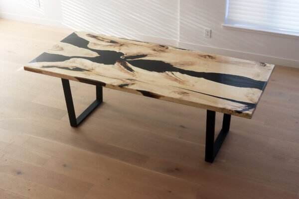 Mirrored Bleached Maple River Dining Table - Image 2