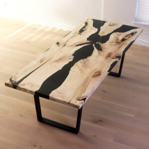 Mirrored Bleached Maple River Dining Table