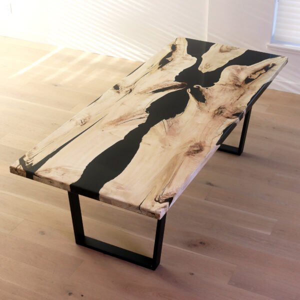 Mirrored Bleached Maple River Dining Table
