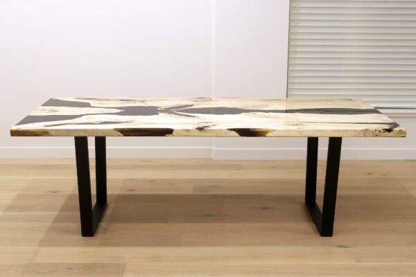 Mirrored Bleached Maple River Dining Table - Image 3