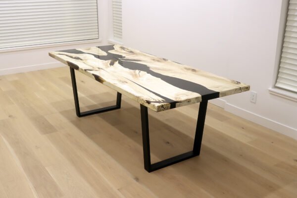 Mirrored Bleached Maple River Dining Table - Image 4