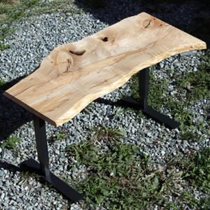 Single Slab Maple Sit Stand (Motorized) Desk