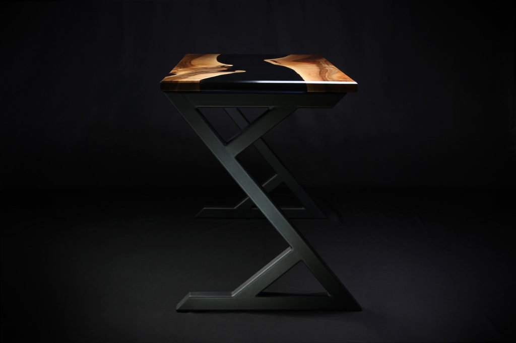 English Walnut Midnight Desk - Steel Forest Co.
