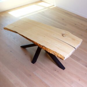 Bleached Maple Single Slab Live Edge Table 6FT