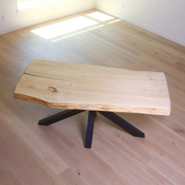 Bleached Maple Single Slab Live Edge Table 6FT - Image 2