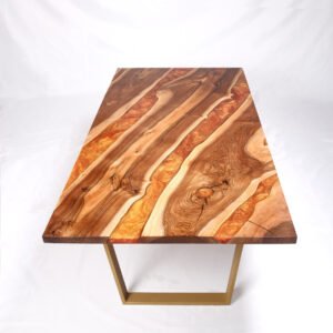 English Walnut Copper Gold River Table 6FT