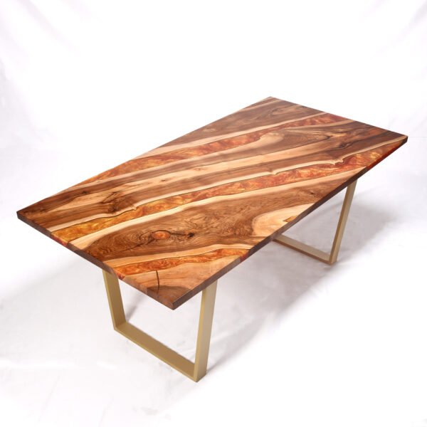 English Walnut Copper Gold River Table 6FT - Image 2