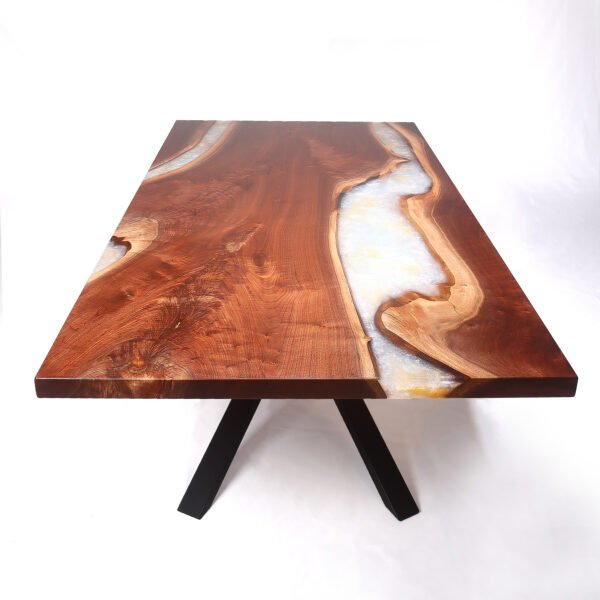 Black Walnut White Pearl River Table 6Ft - Image 2