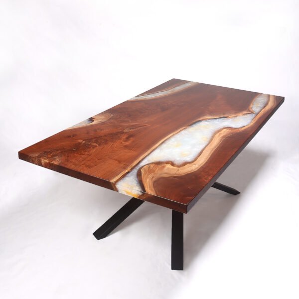 Black Walnut White Pearl River Table 6Ft - Image 3